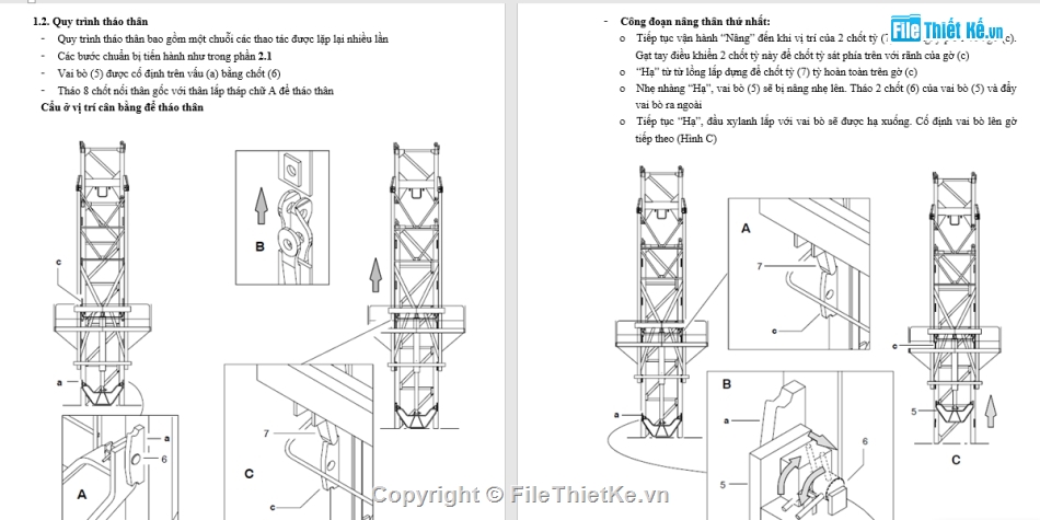 Bản vẽ Biện pháp thi công tháo cẩu tháp,Quy trình tháo cẩu tháp nhà cao tầng,Thuyết minh Biện pháp thi công tháo cẩu tháp,Bản vẽ biện pháp lắp dựng cẩu tháp,Cách tháo cần trục tháp Cẩu tháp